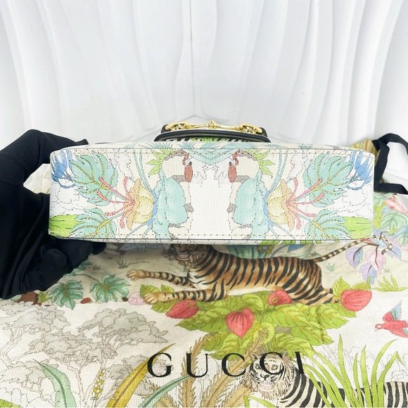 Gucci Multicolor Tiger and Floral Print Shoulder Bag - Picture 4 of 12